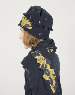 Best Berthe Aux Grands Pieds Bonnet femme coton feuilles d'or