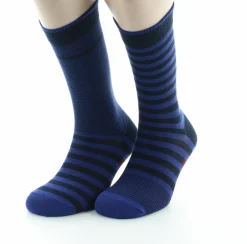 Discount Berthe Aux Grands Pieds Chaussette à Rayures Asymétriques Marine et Bleu