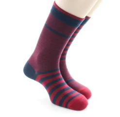 New Berthe Aux Grands Pieds Chaussette à Rayures asymétriques Rouge et Marine