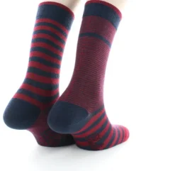 New Berthe Aux Grands Pieds Chaussette à Rayures asymétriques Rouge et Marine