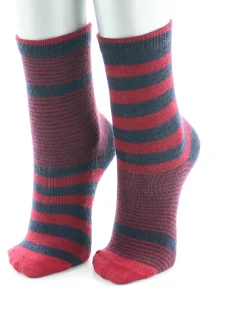 Online Berthe Aux Grands Pieds Chaussette Rayures asymétriques rouge et marine