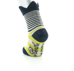 Discount Berthe Aux Grands Pieds Chaussettes bébé fil d'Ecosse couronne marine sur rayures jaunes