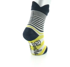 Discount Berthe Aux Grands Pieds Chaussettes bébé fil d'Ecosse couronne marine sur rayures jaunes