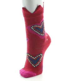Hot Berthe Aux Grands Pieds Chaussettes bébé laine peignée cœur et couronne
