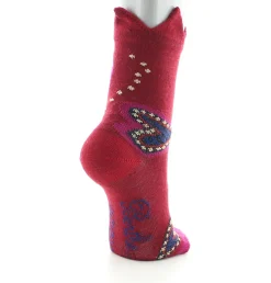 Hot Berthe Aux Grands Pieds Chaussettes bébé laine peignée cœur et couronne