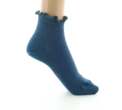 Online Berthe Aux Grands Pieds Chaussettes courtes à côtes soie bleu minuit