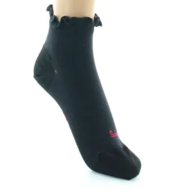 Clearance Berthe Aux Grands Pieds Chaussettes Courtes en soie à côtes noir