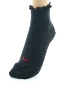 Clearance Berthe Aux Grands Pieds Chaussettes Courtes en soie à côtes noir