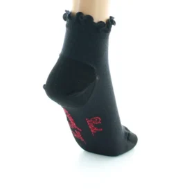Clearance Berthe Aux Grands Pieds Chaussettes Courtes en soie à côtes noir
