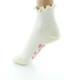 Hot Berthe Aux Grands Pieds Chaussettes Courtes en soie à côtes écru