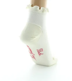 Hot Berthe Aux Grands Pieds Chaussettes Courtes en soie à côtes écru