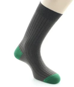 Hot Berthe Aux Grands Pieds Chaussettes en laine Chocolat et Vert Sapin