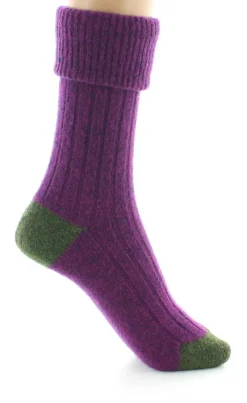 New Berthe Aux Grands Pieds Chaussettes en mohair Prune