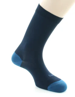 Discount Berthe Aux Grands Pieds Chaussettes En Soie Bleu marine Et Bleu Amiral