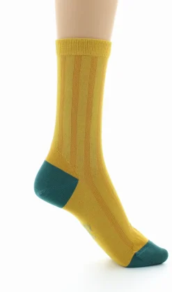 Best Berthe Aux Grands Pieds Chaussettes en Soie Tournesol - Talon et pointe Turquoise