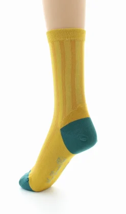 Best Berthe Aux Grands Pieds Chaussettes en Soie Tournesol - Talon et pointe Turquoise