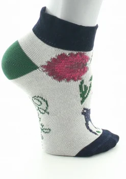 Hot Berthe Aux Grands Pieds Chaussettes enfant coton fil d'Ecosse Fleurs et Feuilles