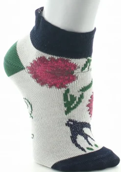 Hot Berthe Aux Grands Pieds Chaussettes enfant coton fil d'Ecosse Fleurs et Feuilles