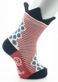Fashion Berthe Aux Grands Pieds Chaussettes enfant coton fil d'Ecosse pois et rayures à couronne