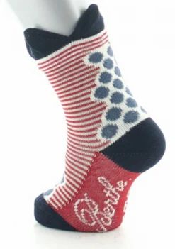 Fashion Berthe Aux Grands Pieds Chaussettes enfant coton fil d'Ecosse pois et rayures à couronne