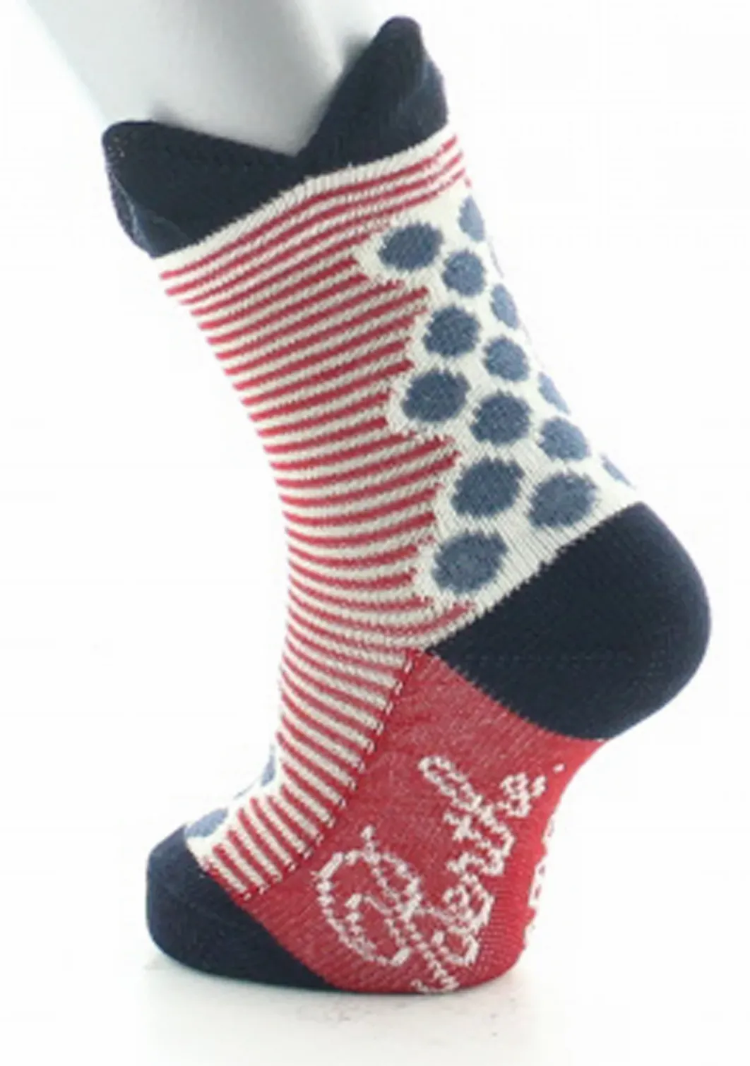 Fashion Berthe Aux Grands Pieds Chaussettes enfant coton fil d'Ecosse pois et rayures à couronne