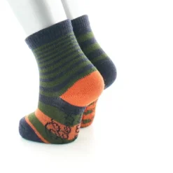 Fashion Berthe Aux Grands Pieds Chaussettes Enfant Rayures Asymétriques kaki et marine