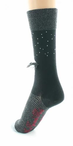 Sale Berthe Aux Grands Pieds Chaussettes Femme Au Parapluie Noir Et Argent