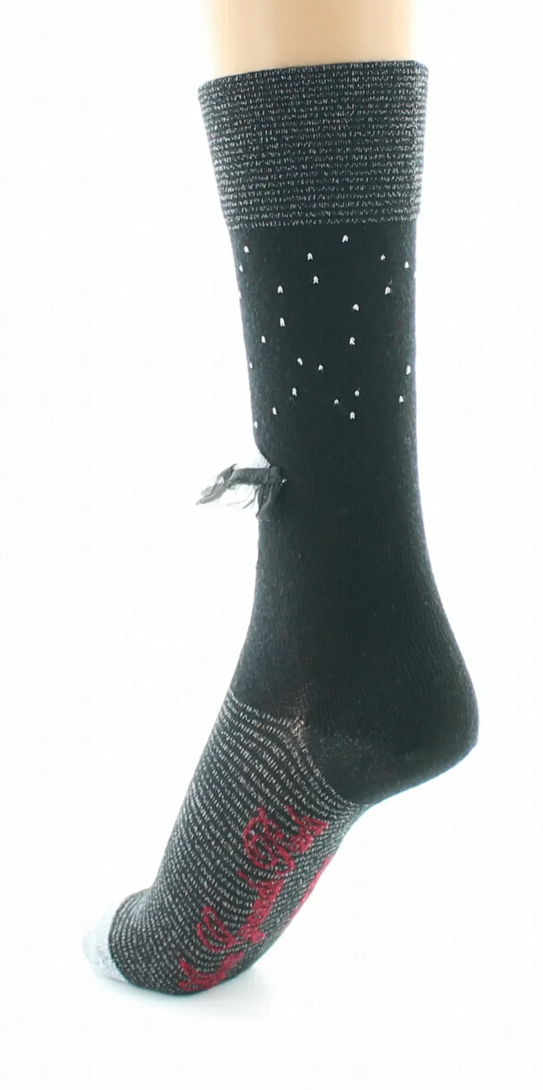 Sale Berthe Aux Grands Pieds Chaussettes Femme Au Parapluie Noir Et Argent