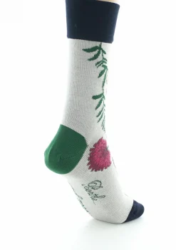 Hot Berthe Aux Grands Pieds Chaussettes femme fil d'Ecosse Fleurs et Feuilles