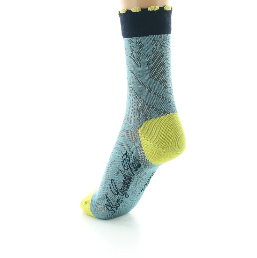 Sale Berthe Aux Grands Pieds Chaussettes femme fil d'Ecosse motifs Art Déco
