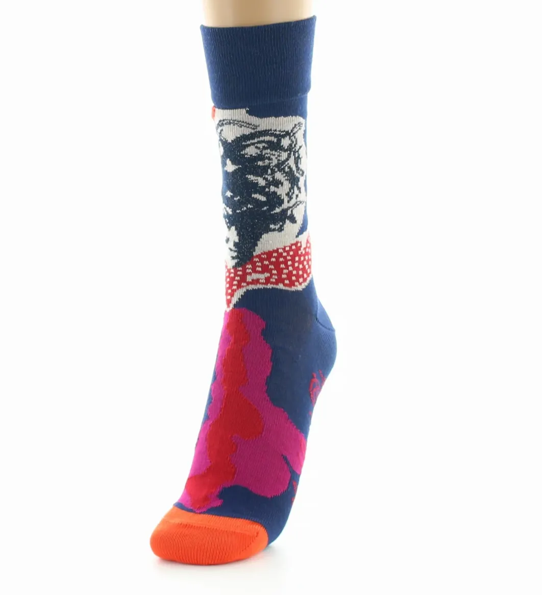 Outlet Berthe Aux Grands Pieds Chaussettes femme fil d'Ecosse représentation de la femme au foulard