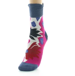 Outlet Berthe Aux Grands Pieds Chaussettes femme fil d'ecosse fleurs sauvages