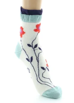 Best Berthe Aux Grands Pieds Chaussettes Femme Fleurs Oranges