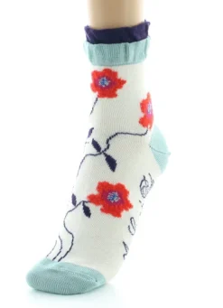 Best Berthe Aux Grands Pieds Chaussettes Femme Fleurs Oranges