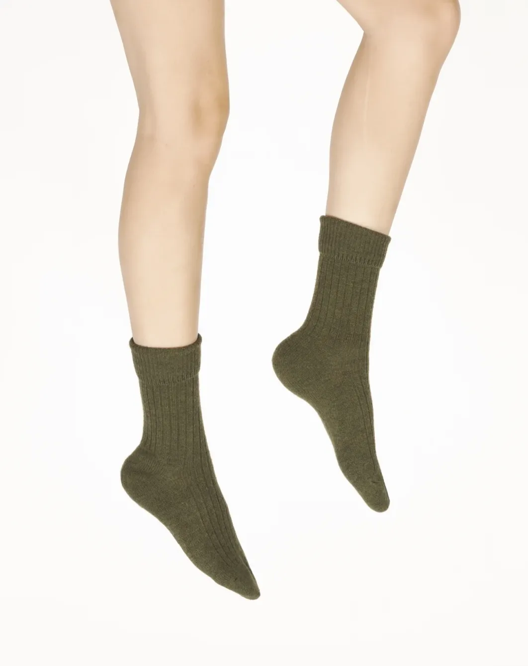 Fashion Berthe Aux Grands Pieds Chaussettes femme laine et acrylique kaki