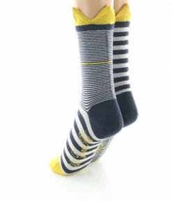 Discount Berthe Aux Grands Pieds Chaussettes femme laine peignée couronne jaune