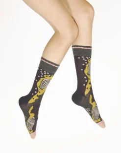 Online Berthe Aux Grands Pieds Chaussettes femme laine peignée fleurs closes