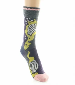 Online Berthe Aux Grands Pieds Chaussettes femme laine peignée fleurs closes
