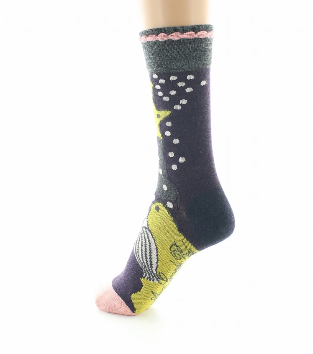 Online Berthe Aux Grands Pieds Chaussettes femme laine peignée fleurs closes