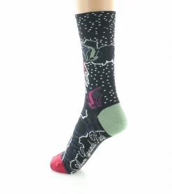 Hot Berthe Aux Grands Pieds Chaussettes femme laine peignée poissons