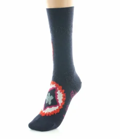 Clearance Berthe Aux Grands Pieds Chaussettes femme laine peignée cercles de feux