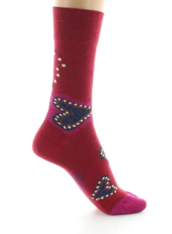 Fashion Berthe Aux Grands Pieds Chaussettes femme laine peignée cœur rouge