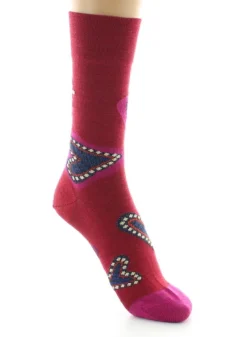 Fashion Berthe Aux Grands Pieds Chaussettes femme laine peignée cœur rouge