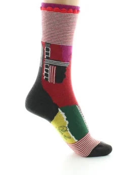 Clearance Berthe Aux Grands Pieds Chaussettes femme laine peignée cubisme