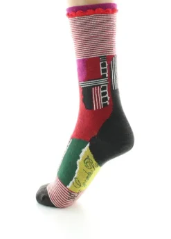 Clearance Berthe Aux Grands Pieds Chaussettes femme laine peignée cubisme