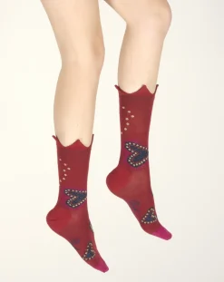 Best Berthe Aux Grands Pieds Chaussettes femme laine peignée cœur et couronne