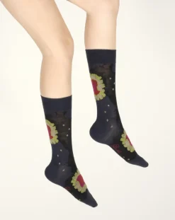 Hot Berthe Aux Grands Pieds Chaussettes femme laine peignée nénuphar