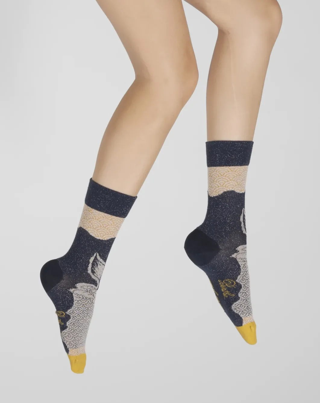 Fashion Berthe Aux Grands Pieds Chaussettes Femme Vagues et Baleine