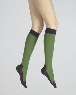 Clearance Berthe Aux Grands Pieds Chaussettes hautes cachemire vert