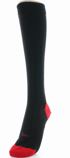 Outlet Berthe Aux Grands Pieds Chaussettes hautes en soie noir-rouge